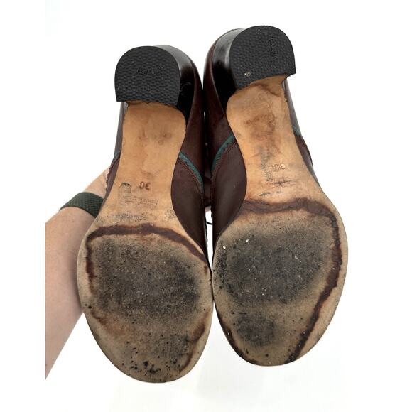 Audrey London Shoes Leather Size 7.5 Heels Oxford Retro Lace Up Swing Dance Fun - Picture 6 of 9